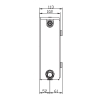 Stelrad - Planar dekoracyjny grzejnik płytowy dolnoozasilany typ 22 rozmiar 60 x 120 cm lewy [P22/60/120L]