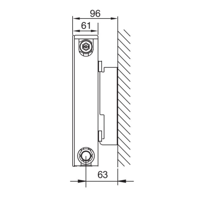 Stelrad - Novello grzejnik płytowy dolnoozasilany typ 11 rozmiar 40 x 50 cm [N11/40/050]