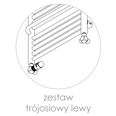 Schlosser - Zestaw termostatyczny GZ1/2 x GW1/2, chrom, osiowo lewy z głowicą Mini M30x1,5 [602200069]