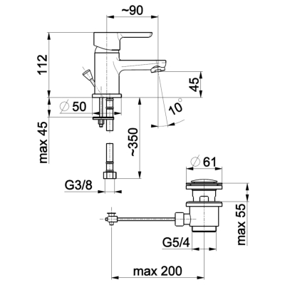 KFA - bateria umywalkowa niska GRANAT [5522-815-00]