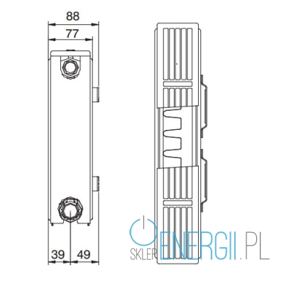 Stelrad - Reno Compact grzejnik renowacyjny boczny typ 21 rozmiar 55 x 140 cm [RC21/55/140]